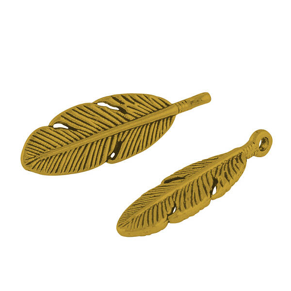 Tibetan Style Alloy Feather Pendants