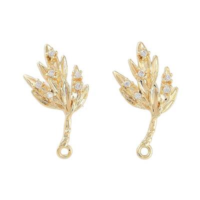 Brass Micro Pave Cubic Zirconia Stud Earring Findings