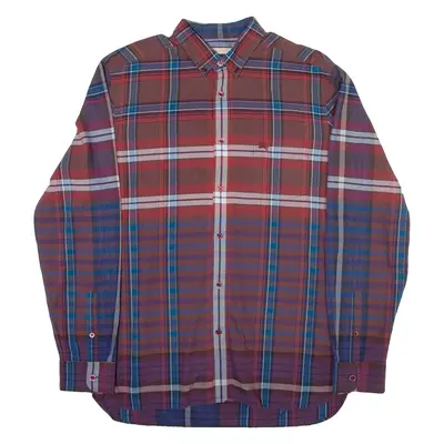 BURBERRY Mens Shirt Red Check Long Sleeve M