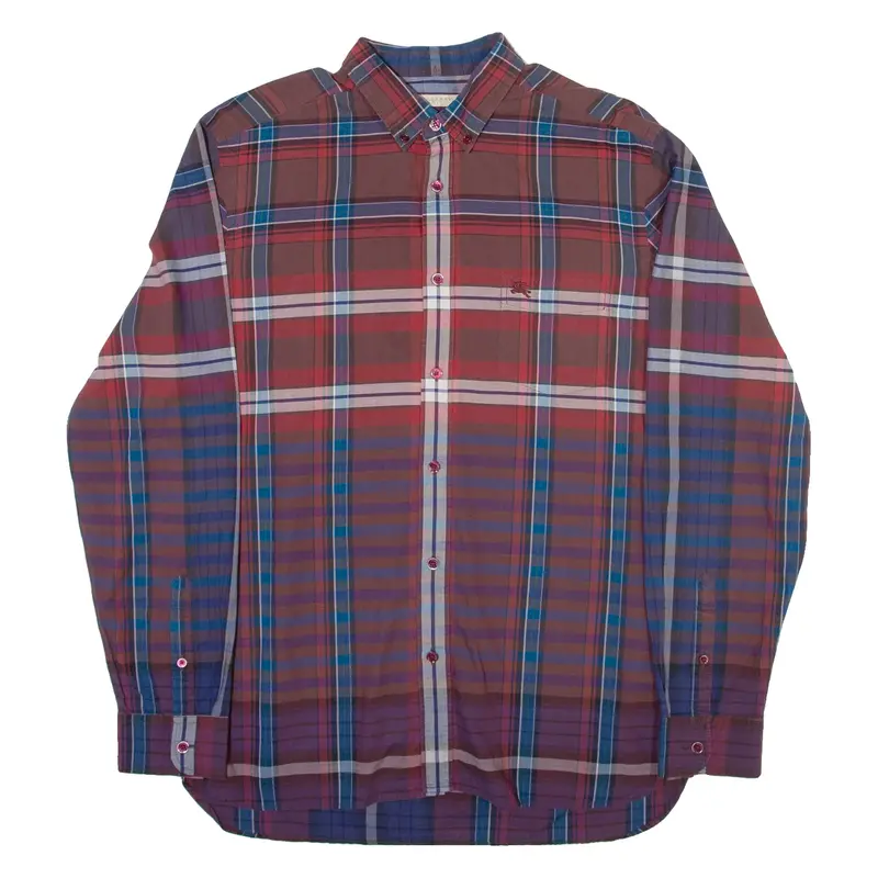 BURBERRY Mens Shirt Red Check Long Sleeve M