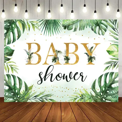 Aperturee Jungle Palm Leaves Green Summwe Baby Shower Backdrop