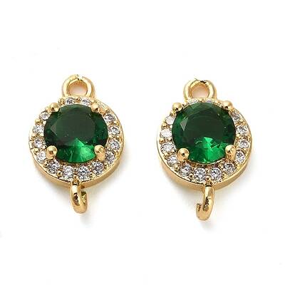 Brass Pave Cubic Zirconia Connector Charms