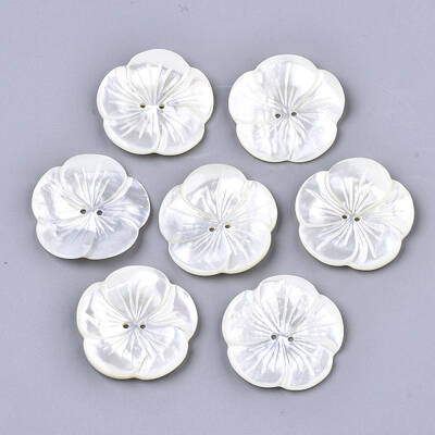 2-Hole White Shell Mother of Pearl Shell Buttons