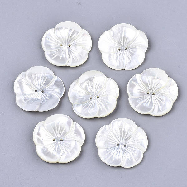 2-Hole White Shell Mother of Pearl Shell Buttons
