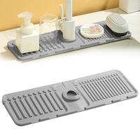 Kitchen Silicone Sink Faucet Mat, Upgraded Faucet Protection Drain Mat Silicone Faucet Handle Drip Collector, New Quick Dry S...