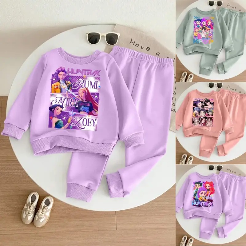 1PCS Kpop Demon Hunters Tiger Hoodies Set Medium Size Demon Hunter Tiger Funny Movie Long-sleeved Shirt for Toddler Girls Reg...