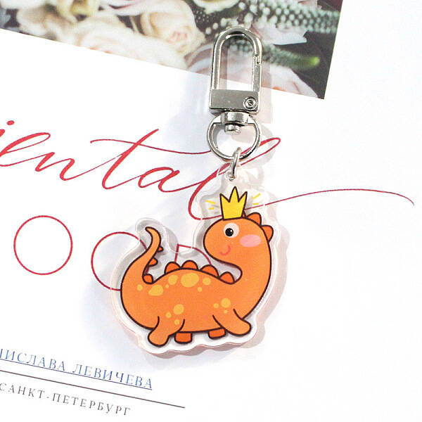 Cute Acrylic Dinosaur Pendant Keychain