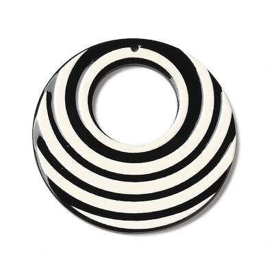 Black and White Stitching Acrylic Pendants