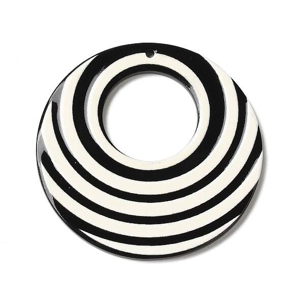 Black and White Stitching Acrylic Pendants