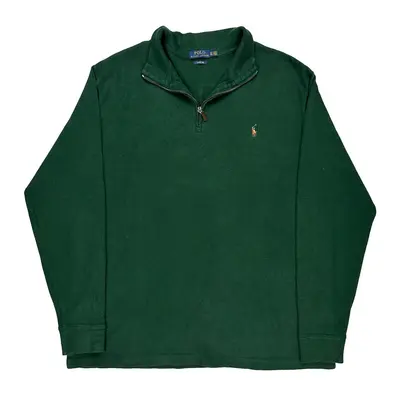 Polo By Ralph Lauren Tall 1/4 Zip - XL Green Cotton