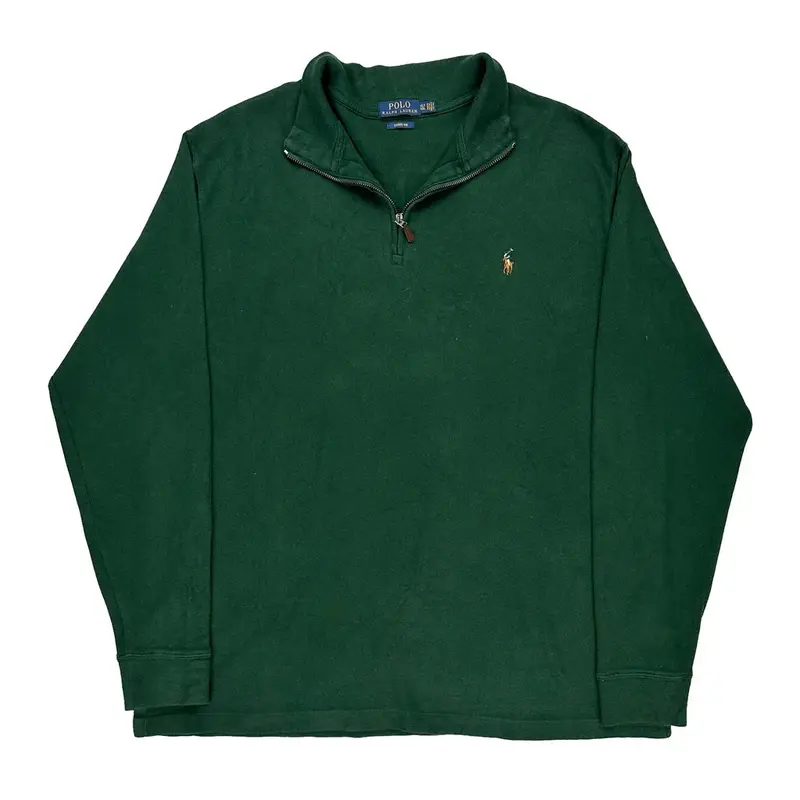 Polo By Ralph Lauren Tall 1/4 Zip - XL Green Cotton