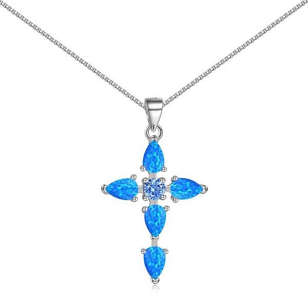 Cross Rhodium Plated 925 Sterling Silver Pendant Necklaces