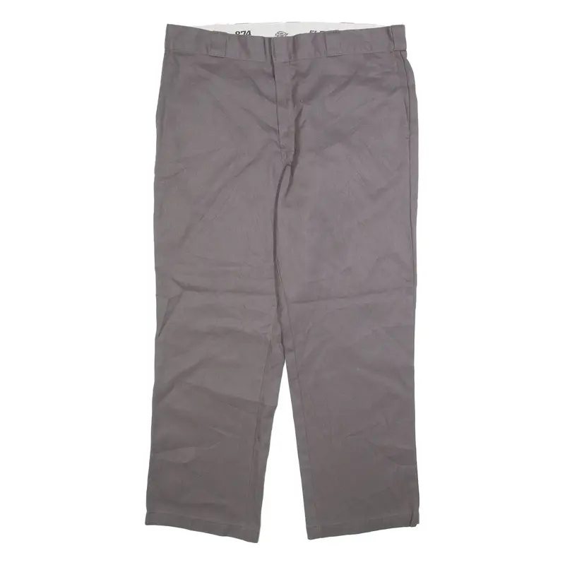 DICKIES Mens Trousers Grey Regular Straight W36 L30
