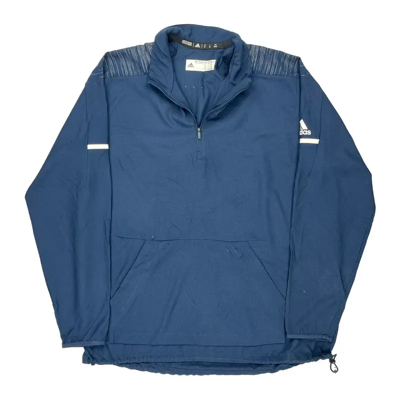 Adidas 1/4 Zip - XL Blue Polyester