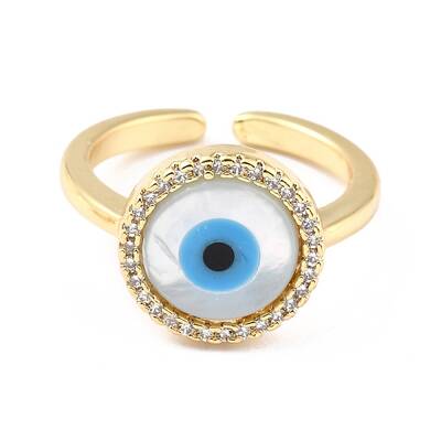 Brass Micro Pave Clear Cubic Zirconia Cuff Rings