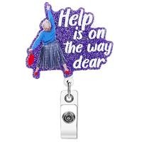 Cute Badge Holder, 1 Count Retractable Badge Reel, Creative Id Badge Holder with Clip for Nurse Doctor Student Worker Volunte...