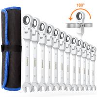 12 Piece SAE Combination Ratchet Wrench kit, 1/4″ - 13/16″ Chrome Vanadium Steel Wrenches，SORAKO Ratcheting Wrench Set ...