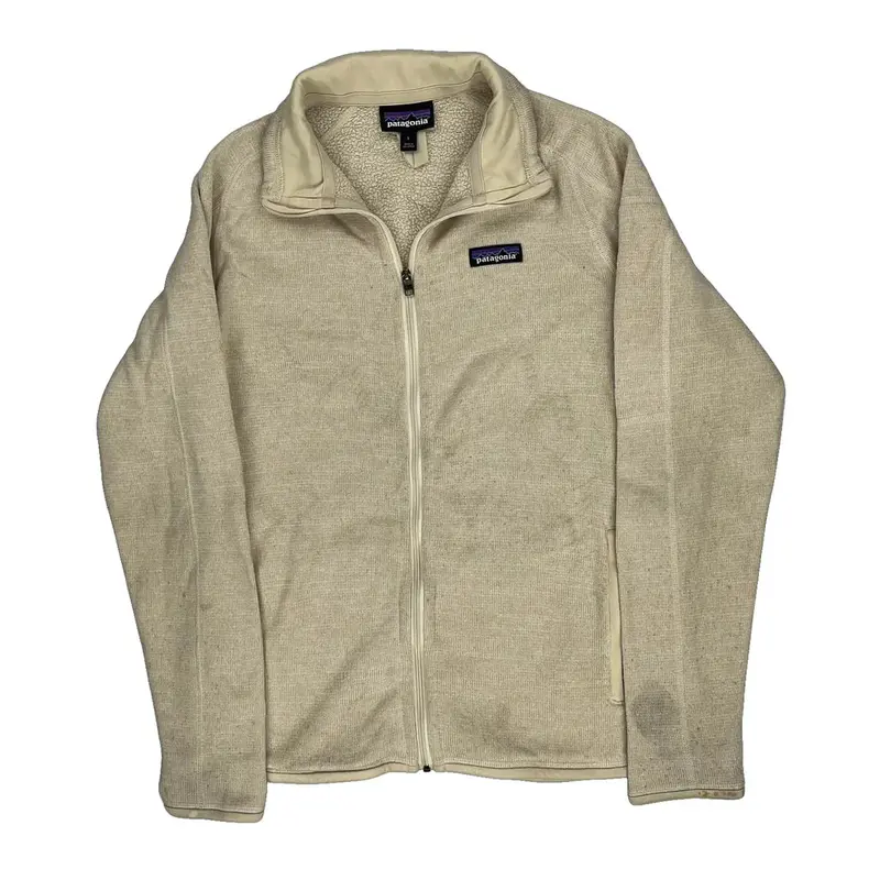 Patagonia Fleece Jacket - Large Beige Polyester