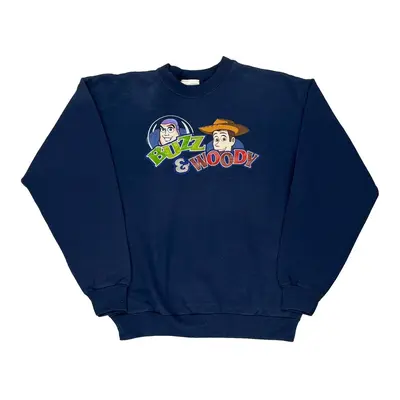 Buzz & Woody Disney Cartoon Sweatshirt - Small Navy Cotton | Size: small