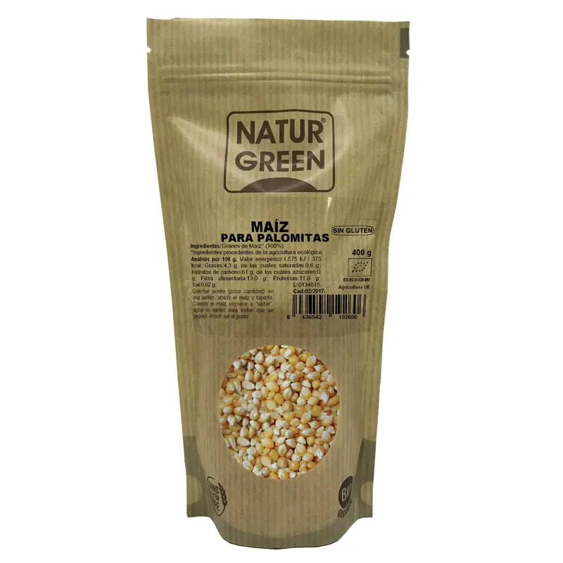 Naturgreen Organic Corn Popcorn 450 Grs