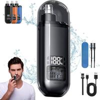 Nose Hair Trimmer for Men,Painless Eyebrow Facial Hair Shaver, Rechargeable, LED Display, Waterproof Dual Edge Blades, Porta...