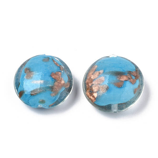 Handmade Gold Sand Lampwork Beads