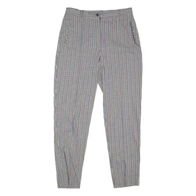 CITY LIFE Check Trousers Blue Regular Tapered Womens W30 L30