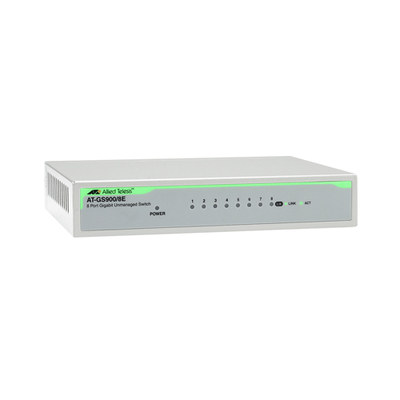Allied Telesis AT-GS900/8E-10 | GS900 Series 8 x Ports 1000Base-T Rack-mountable Layer 2 Unmanaged Gigabit Ethernet Network S...