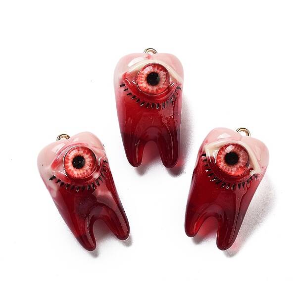 Eyeball Theme Opaque Resin Enamel Pendants