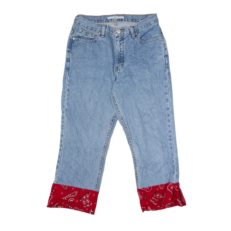 TOMMY HILFIGER Custom Western Flare Cropped Jeans Blue Denim Regular Flared Womens W30 L23
