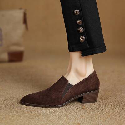 CHIKO Barossa Pointy Toe Block Heels Loafers Shoes