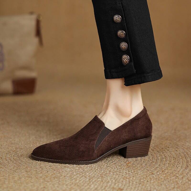 CHIKO Barossa Pointy Toe Block Heels Loafers Shoes