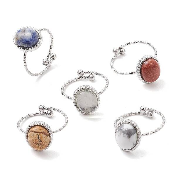 Oval Natural & Synthetic Gemstone Finger Rings