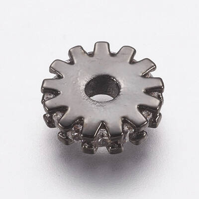 Brass Micro Pave Cubic Zirconia Bead Spacers