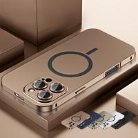 Alloy Aluminum Metal Mag Safe Magnetic Case for iPhone 16 15 14 13 12 Pro Max, Ultra Thin Phone Case Full Coverage Lens Prote...