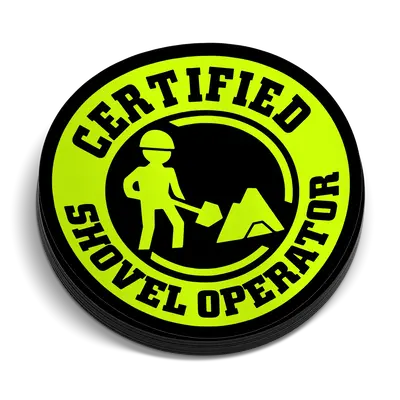Shovel Operator Hard Hat Decal