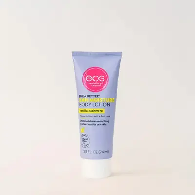 Vanilla Cashmere Travel Size 24H Moisture Body Lotion, Moisturizing Body Care, Made with Shea, Hypoallergenic & Lightweight