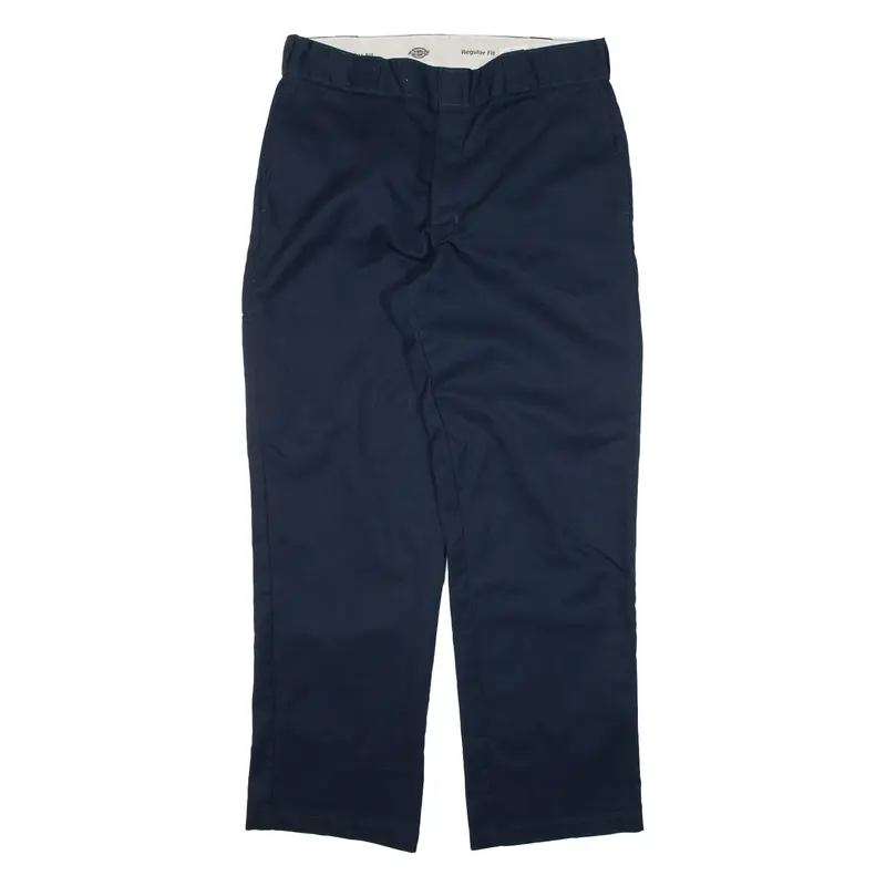 DICKIES Mens Trousers Blue Regular Straight W34 L30