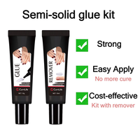 Newly Upgraded 10g Quick-Drying Semi-Solid Nail Glue with 10ml Remover – Long-Lasting Adhesive Gel for Press-On Nails, Acry...