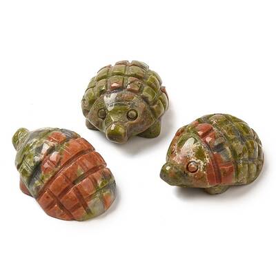 Natural Unakite Carved Hedgehog Statues Ornament