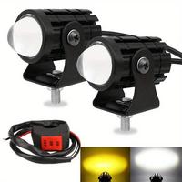 2 Pack Mini LED Driving Lights with Switch, Truck Motorcycle Dual Color High Brightness Spotlight, 12-80V Universal