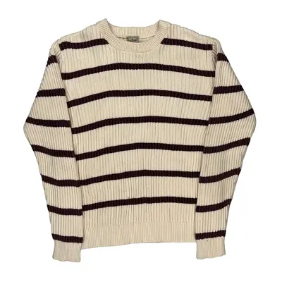 Tall L.L.Bean Striped Jumper - Large Cream Cotton