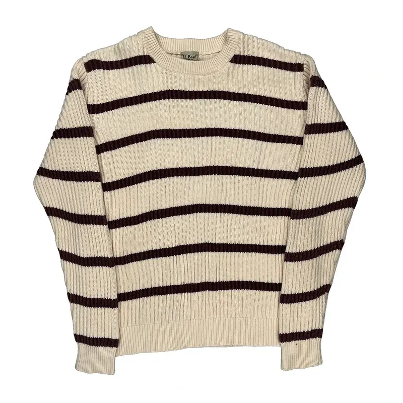 Tall L.L.Bean Striped Jumper - Large Cream Cotton