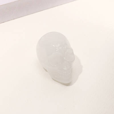 Natural Quartz Crystal Skull Figurine Display Decorations