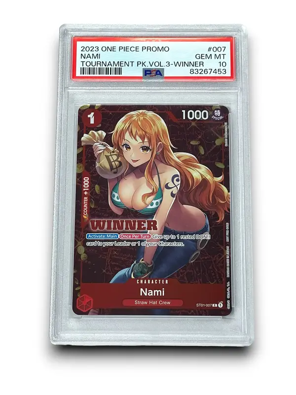 PSA 10 NAMI ONE PIECE Trading Card Game Tournament Vol. 3 Winner (ST 007)