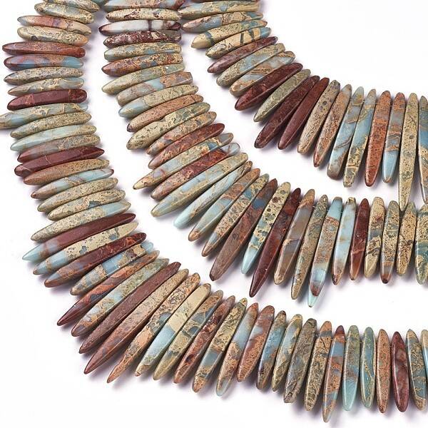 Natural Aqua Terra Jasper Graduated Beads Strands