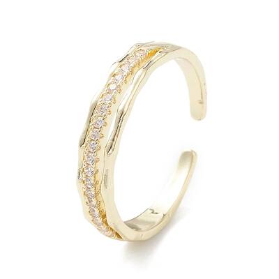 Clear Cubic Zirconia Open Cuff Ring