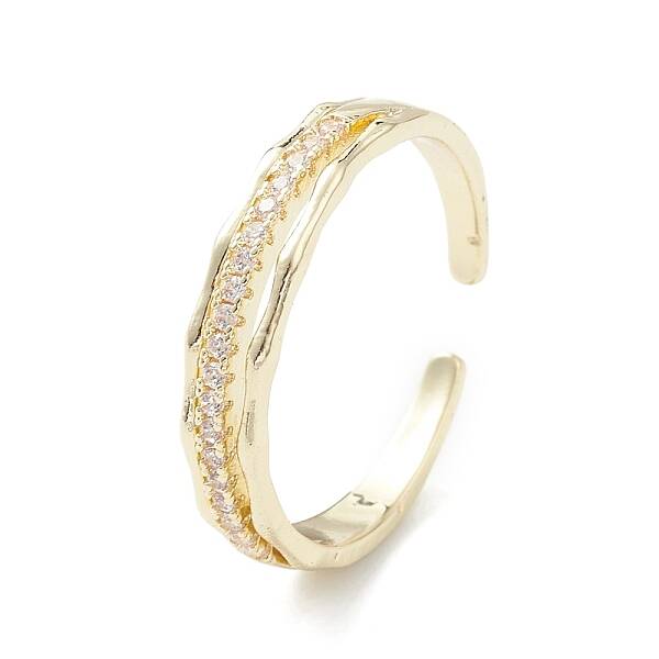 Clear Cubic Zirconia Open Cuff Ring