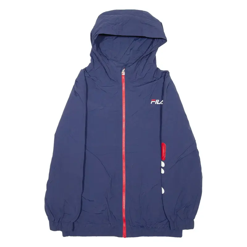 FILA Boys Rain Jacket Blue Hooded 2XL
