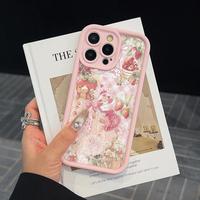 Strawberry & Flower Pattern Phone Case, Cute Phone Case, Decorative Phone Protector Cover Compatible with iPhone 11 12 13 14 ...